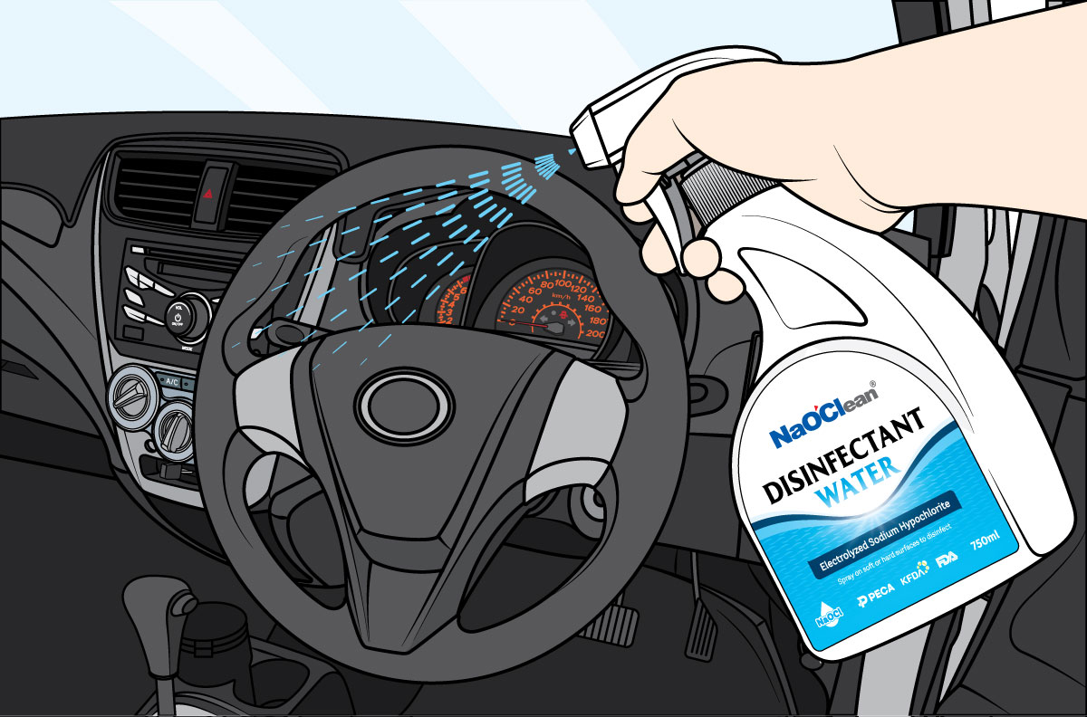 NaOClean Disinfection in Car