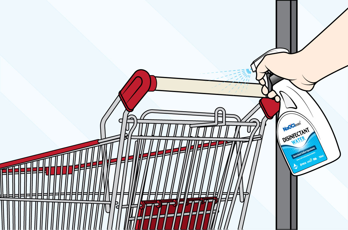 NaOClean Disinfection on Shopping Cart